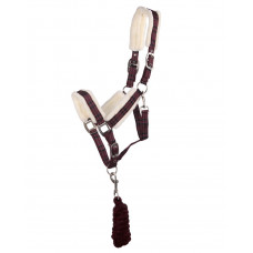 Head collar set fur - Wine red