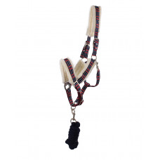 Apaušu komplekts ar pūku - sarkans/melns rūtains