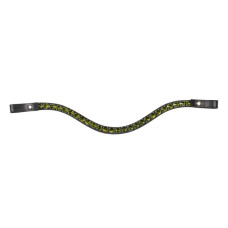 HKM Browband -Chery- bleck with green diamonts HKM Browband -Chery- bleck with green diamonts