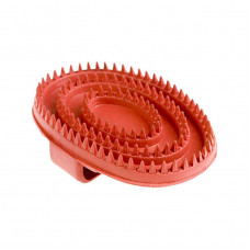 Horze Rubber Curry Brush, Small red