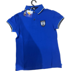 EQUIT'M fine pique polo shirt, short sleeves blue
