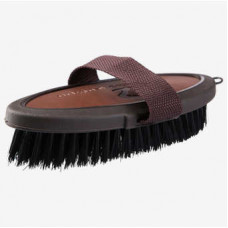 Horze Maddox Leather Handle Body Brush - brown
