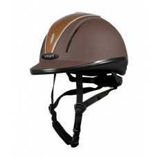 RIDING HELMET “30014” brown-light brown